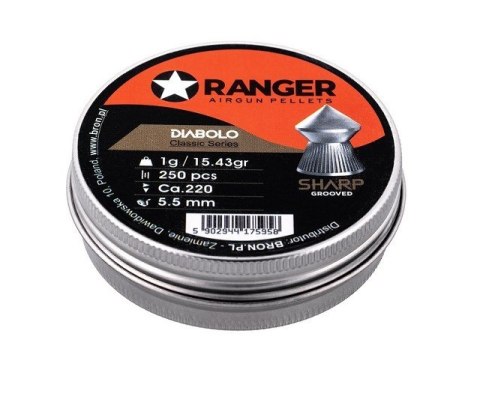 Śrut 5,5 mm RANGER Diabolo Sharp szpic 250 szt. 1,00 g