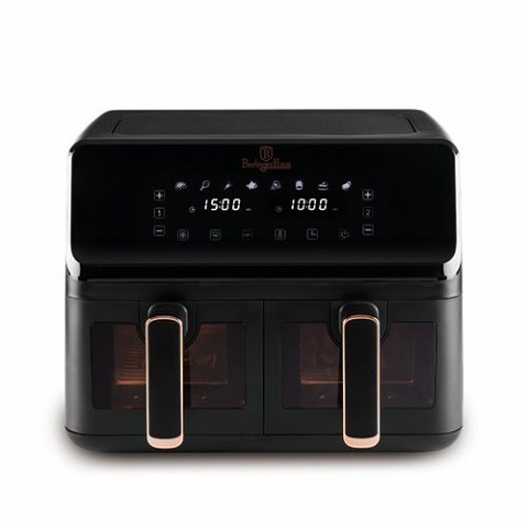 Air Fryer Frytkownica beztłuszczowa z podwójnym koszem 4,1L+4,1L BerlingerHaus BH-9469 Black Rose