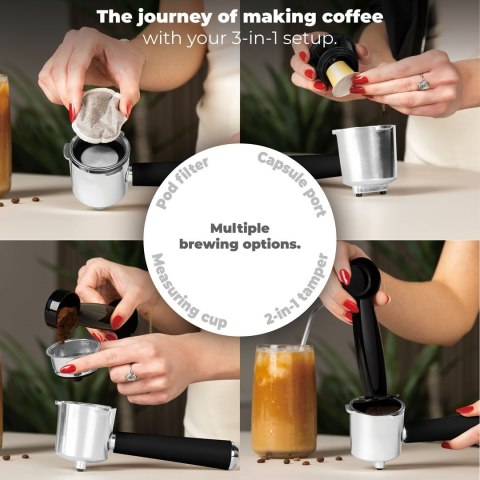 Cyfrowy ekspres do kawy 3 w 1 BerlingerHaus BH-9851 Black silver Collection