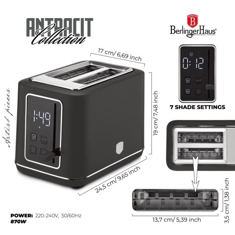 Cyfrowy toster BerlingerHaus Antracit Collection BH-9666