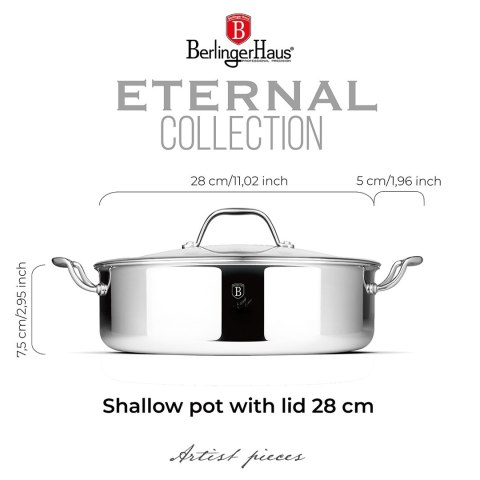 Garnek niski z pokrywką 28 cm BerlingerHaus Eternal Collection BH-8515