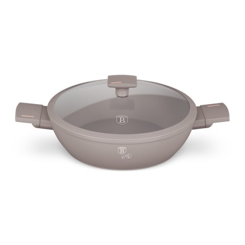 Garnek płytki 3,8 L z pokrywką 28cm BerlingerHaus Taupe BH-8098