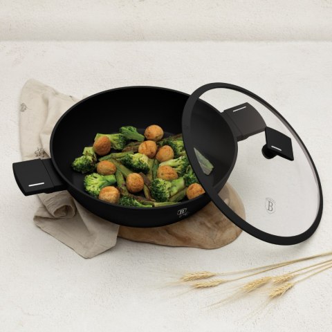 Garnek płytki 30cm 4,5l z pokrywką BerlingerHaus Matte Black BH-8186