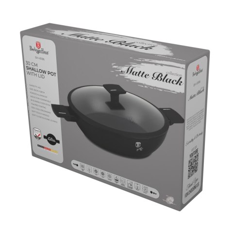 Garnek płytki 30cm 4,5l z pokrywką BerlingerHaus Matte Black BH-8186