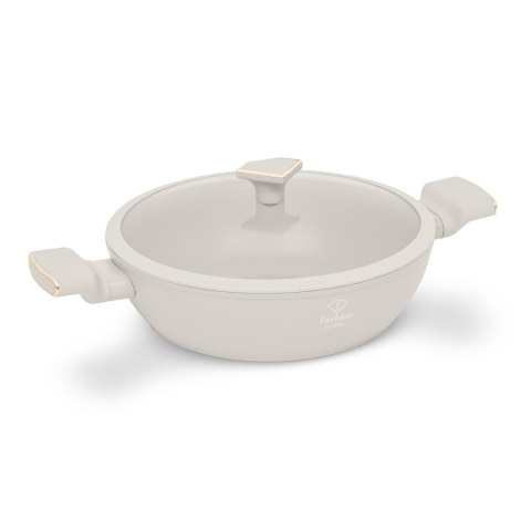 Garnek płytki z pokrywką 28 cm Fashion TV FTV-0066 Matte Cream Gold