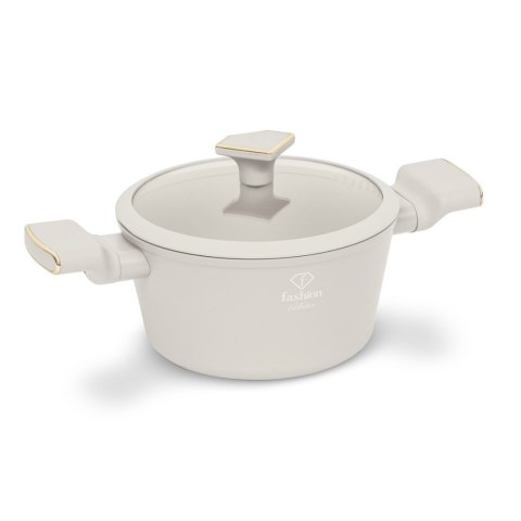 Garnek z pokrywką 20 cm FashionTV FTV-0068 Matte Cream Gold Collection