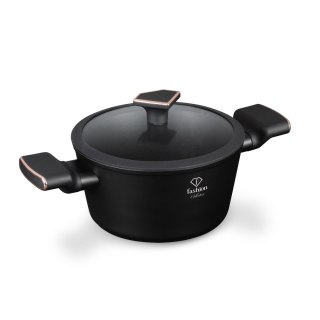 Garnek z pokrywką 20cm Fashion TV FTV-0037 Matte Black- Rose Gold