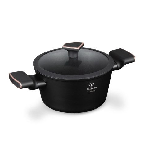 Garnek z pokrywką 20cm Fashion TV FTV-0037 Matte Black- Rose Gold