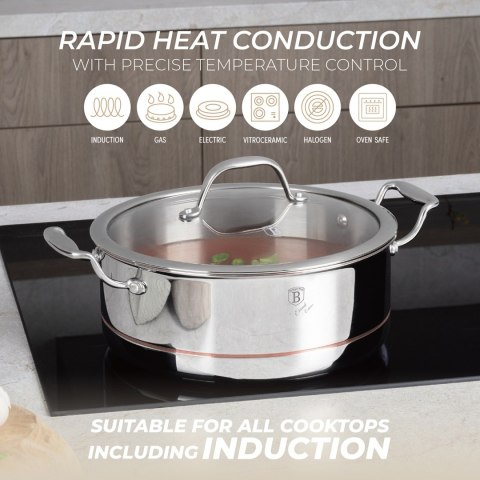 Garnek z pokrywką 24 cm Copper Touch Collection BerlingerHaus BH-8815