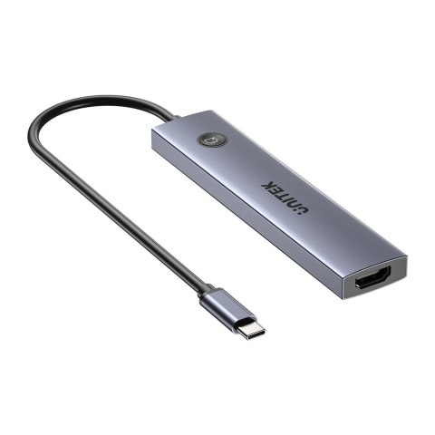 UNITEK HUB USB-C 7W1 PD 100W HDMI 2.0 Z PRZYCISKIEM ON/OFF