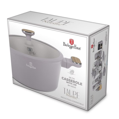 Garnek z pokrywką Ø28 cm - BerlingerHaus BH-8340 Taupe Nordic