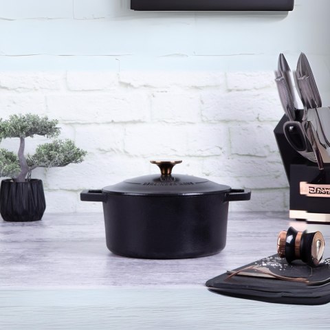 Garnek żeliwny 2.7L z pokrywką 20cm BerlingerHaus BH-6491