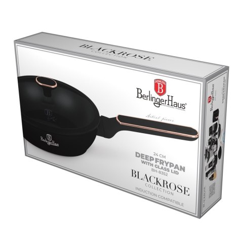 Głęboka patelnia z pokrywką 24 cm BerlingerHaus BH- 8352 | Black Rose Collection