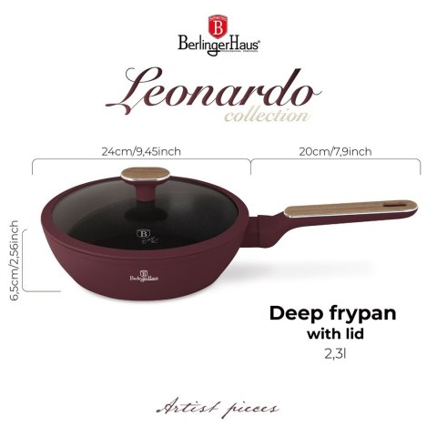 Głęboka patelnia z pokrywką 24cm Berlinger Haus Leonardo Nordic BH-8295