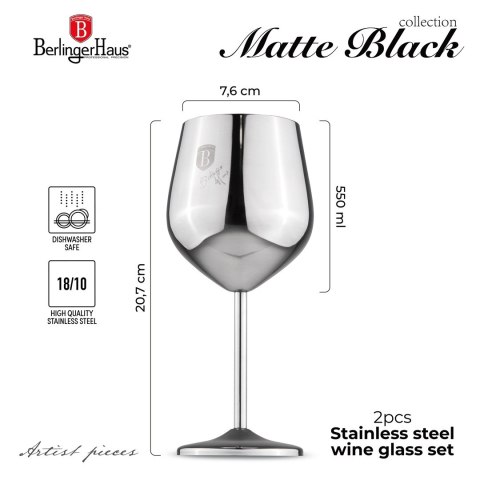 Kieliszki do wina Berlinger Haus BH-8661 Matte Black Collection