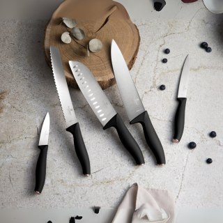 Noże kuchenne | Komplet 6 noży z listwą magnetyczną BerlingerHaus Black Rose BH-2942