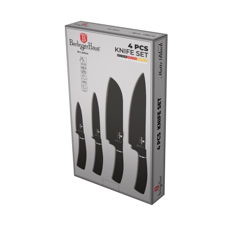 Noże kuchenne | Zestaw 4 noży BerlingerHaus Matte Black Collection BH-2893