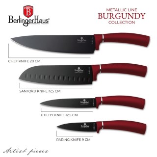 Noże kuchenne | Zestaw noży BerlingerHaus Burgundy 4szt. BH-2887