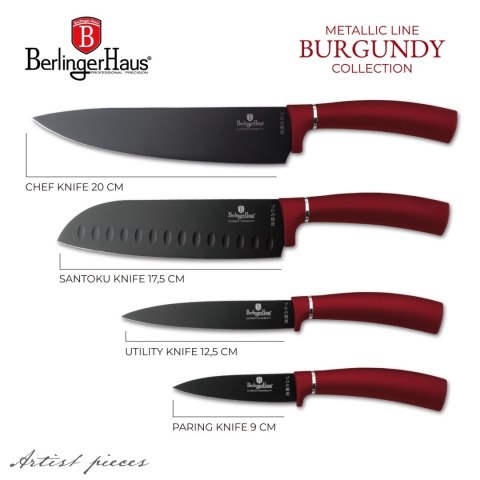 Noże kuchenne | Zestaw noży BerlingerHaus Burgundy 4szt. BH-2887