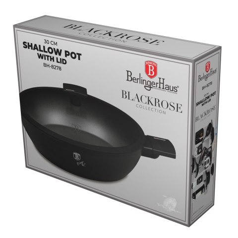 Patelnia Wok z pokrywką 30cm BerlingerHaus Monaco / Black Rose Collection BH-8278
