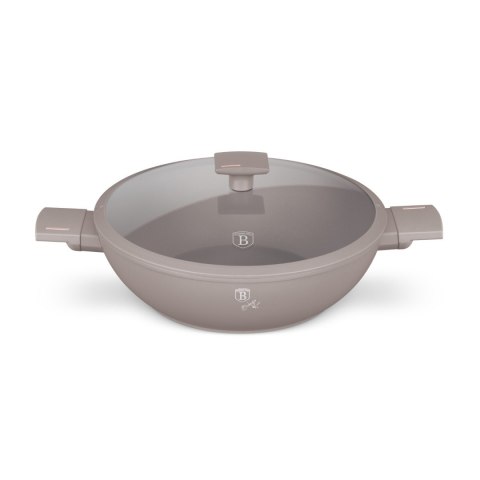 Patelnia Wok z pokrywką 30cm BerlingerHaus Taupe Collection BH-8095