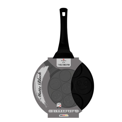 Patelnia do naleśników 26cm | Pancakes wzór emoji BerlingerHaus BH-7791 Matte Black Collection