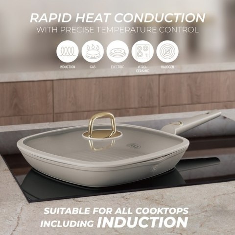 Patelnia grillowa 28 cm z pokrywką BerlingerHaus Sahara BH-8067