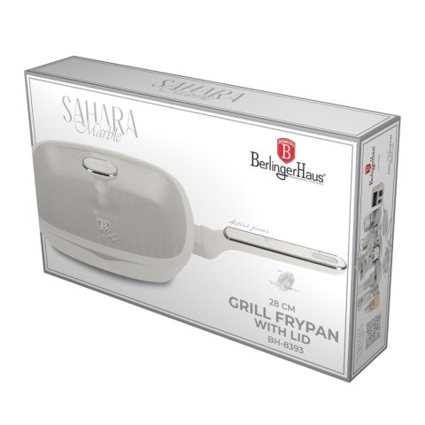 Patelnia grillowa z pokrywką 28 cm BerlingerHaus Sahara Marble BH-8393