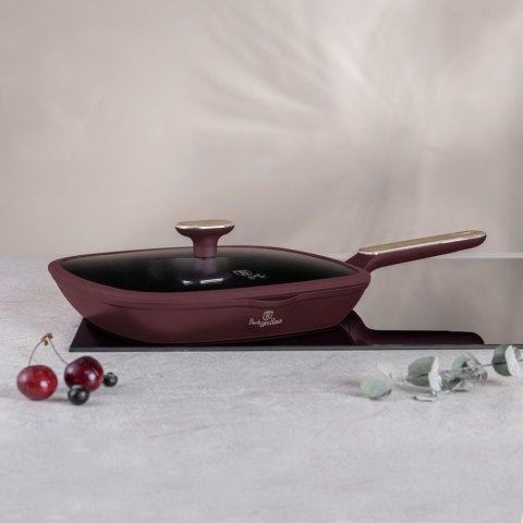 Patelnia grillowa z pokrywką 28cm z powłoką tytanową BerlingerHaus Leonardo Nordic BH-8298