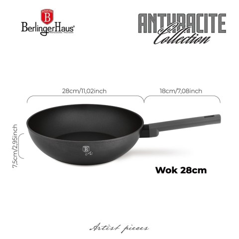 Patelnia wok 28cm BerlingerHaus Antracit BH-8123