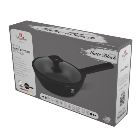 Patelnia z pokrywką 24cm BerlingerHaus Matte Black BH-8179