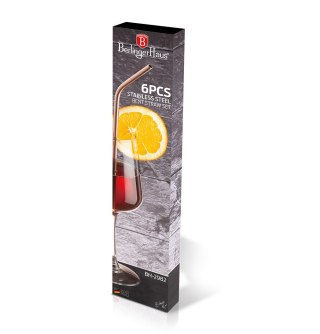 Słomki wielorazowe metalowe 6szt BerlingerHaus BH-2982