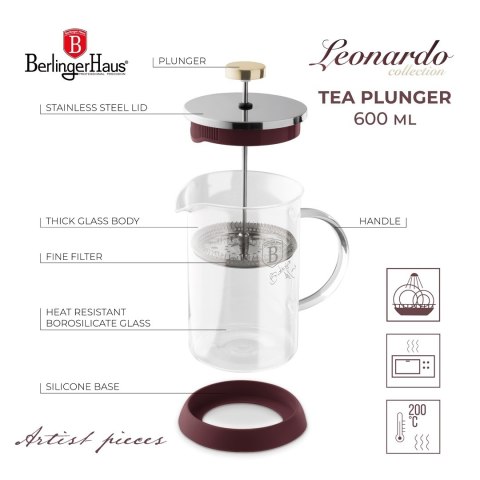 Zaparzacz do herbaty i kawy 600ml Berlinger Haus BH-8584 Leonardo Collection