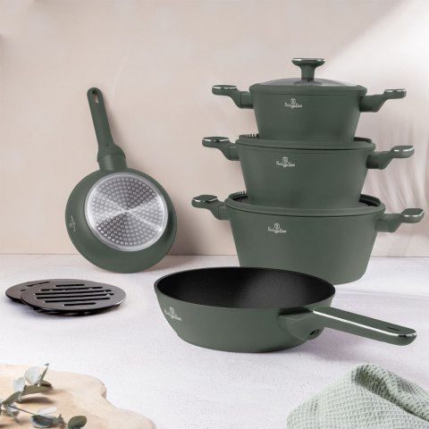 Zestaw 10-el garnki i patelnie BerlingerHaus BH-8207 Matte Green Collection
