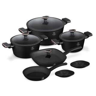 Zestaw 11-el garnki i patelnie Fashion TV FTV-0049 Matte Black- Rose Gold