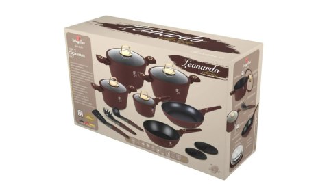 Zestaw 15 el. garnki, patelnie, akcesoria BerlingerHaus Leonardo BH-8051