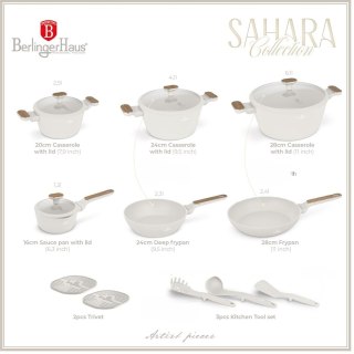 Zestaw 15 el. garnki, patelnie, akcesoria z elementami drewna BerlingerHaus Sahara BH-8325