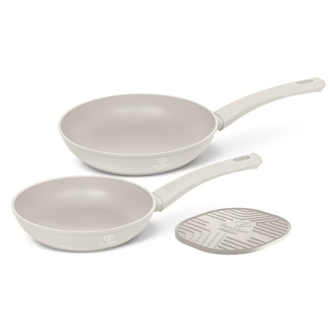 Zestaw 2 patelni + podkładka Fashion TV FTV-0079 Matte Cream Gold (1)