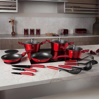 Zestaw 22 el. garnki i patelnie BerlingerHaus Burgundy BH-7180