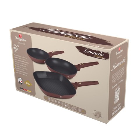 Zestaw 3 patelni BerlingerHaus Leonardo Collection BH-8049