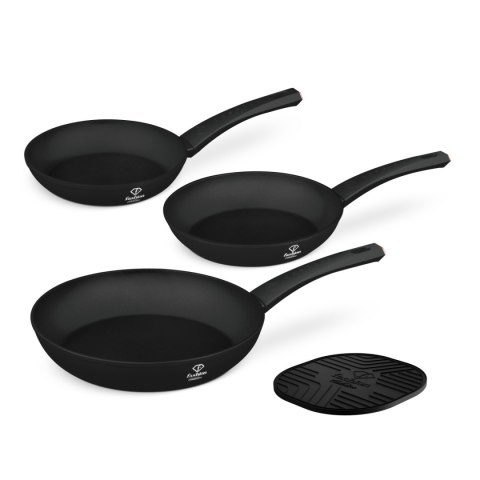 Zestaw 3 patelni + podkładka Fashion TV FTV-0044 Matte Black- Rose Gold