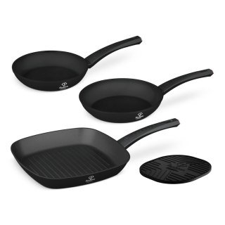 Zestaw 3 patelni + podkładka Fashion TV FTV-0045 Matte Black- Rose Gold