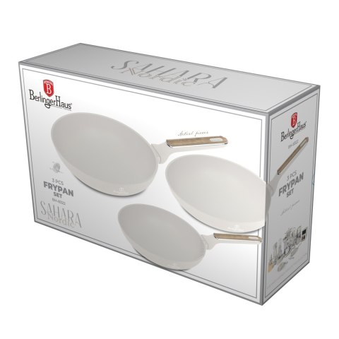 Zestaw 3 patelni z elementami drewna BerlingerHaus Sahara BH-8322