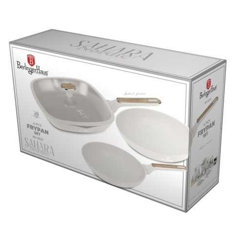 Zestaw 3 patelni z elementami drewna BerlingerHaus Sahara BH-8323