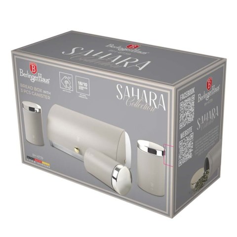 Zestaw 3 pojemników i chlebak BerlingerHaus BH-6739 Sahara Collection