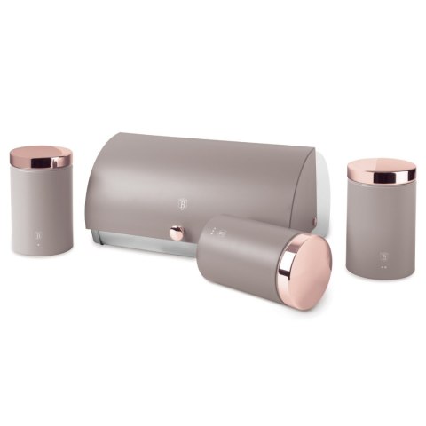 Zestaw 3 pojemników i chlebak BerlingerHaus BH-6834 Taupe