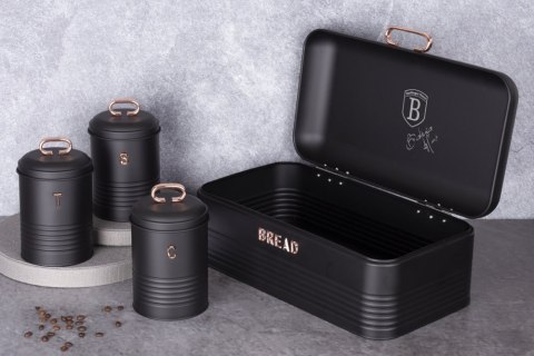 Zestaw 3 pojemników i chlebak Black rose BH-6753