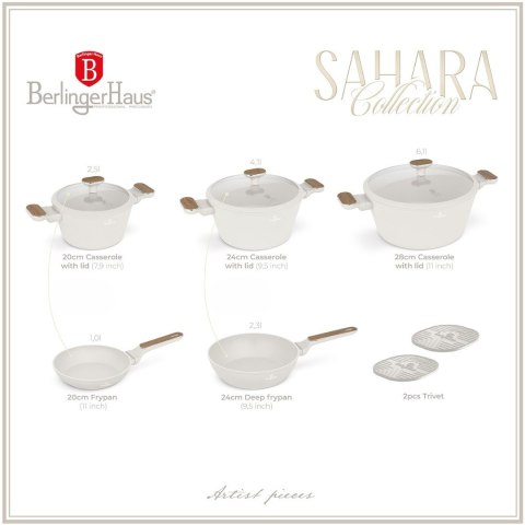 Zestaw garnków 10 el. z elementami drewna BerlingerHaus Sahara BH-8324