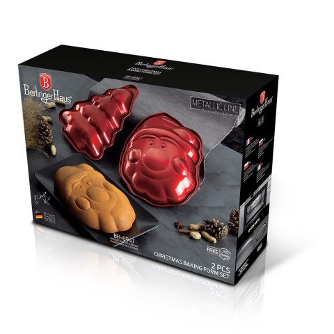 Zestaw świątecznych form do pieczenia Mikołaj Choinka BerlingerHaus BH-6947 Burgundy