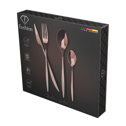 Zestaw sztućców 24 szt. FashionTV FTV-0083 Mirror Rose Gold